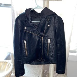 Black Leather Moto Jacket